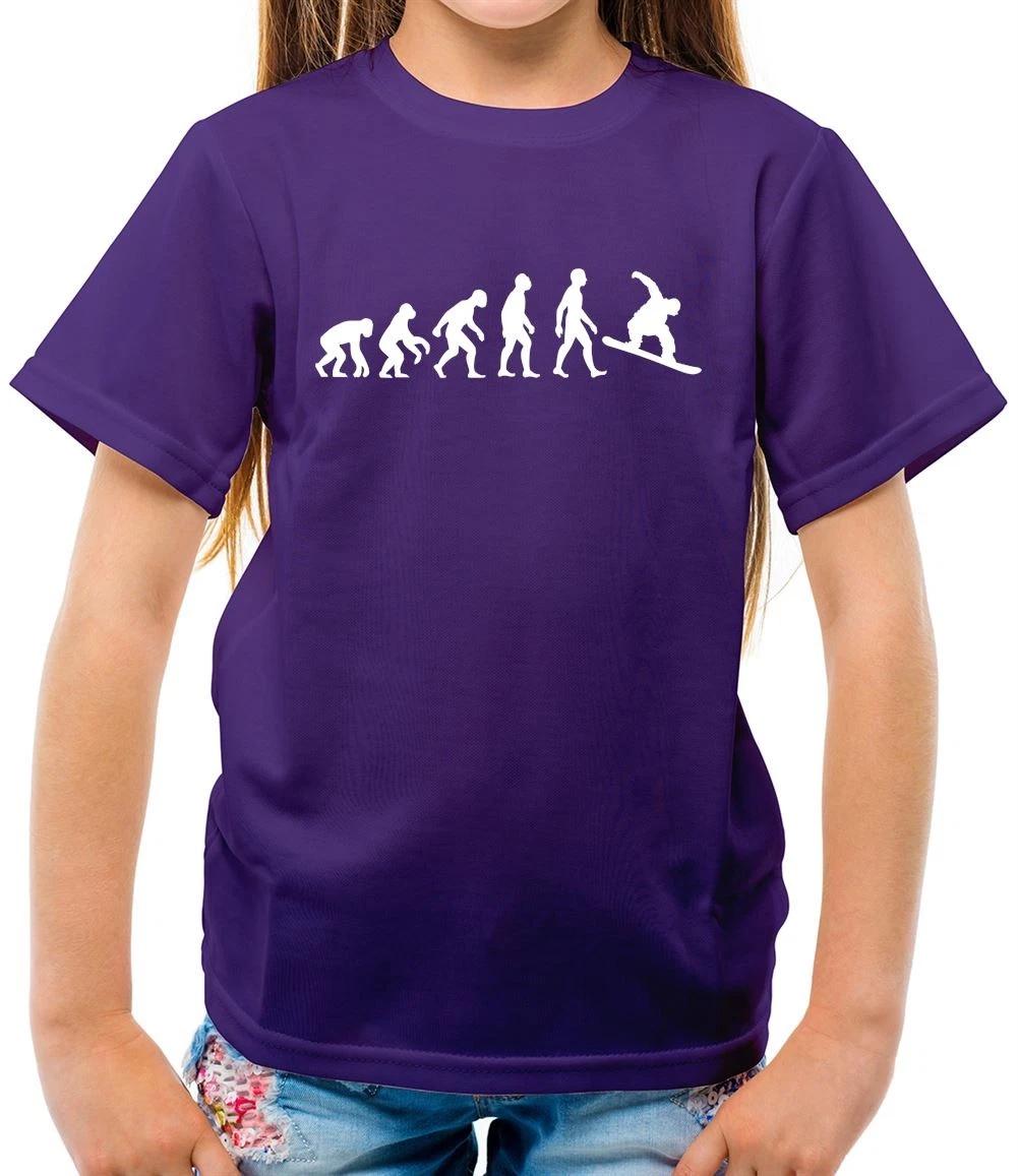 Evolution of Man Snowboarding - Kids T-Shirt - Snowboard Snow Love Winter 120