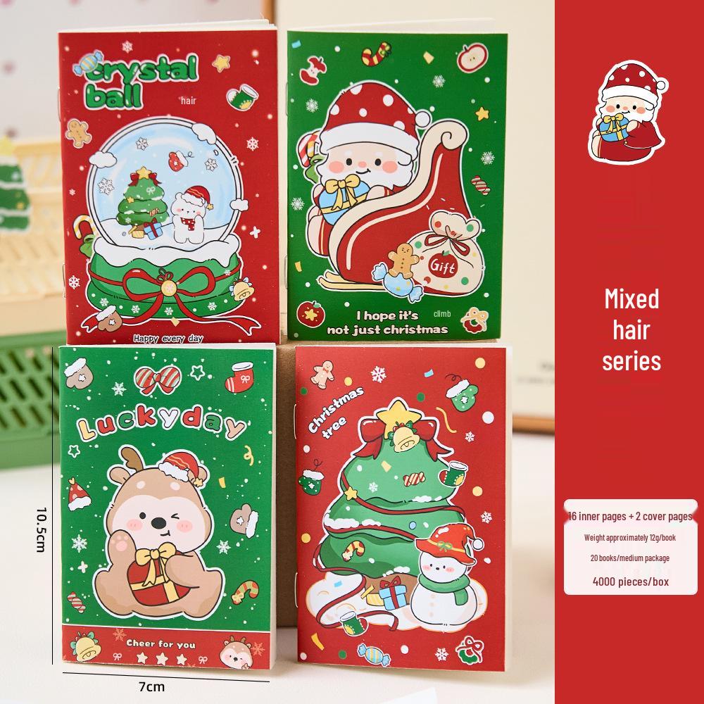 Mini Portable Cartoon Pocket Notebook - Lined Notepad for Students, Christmas Gift Stationery