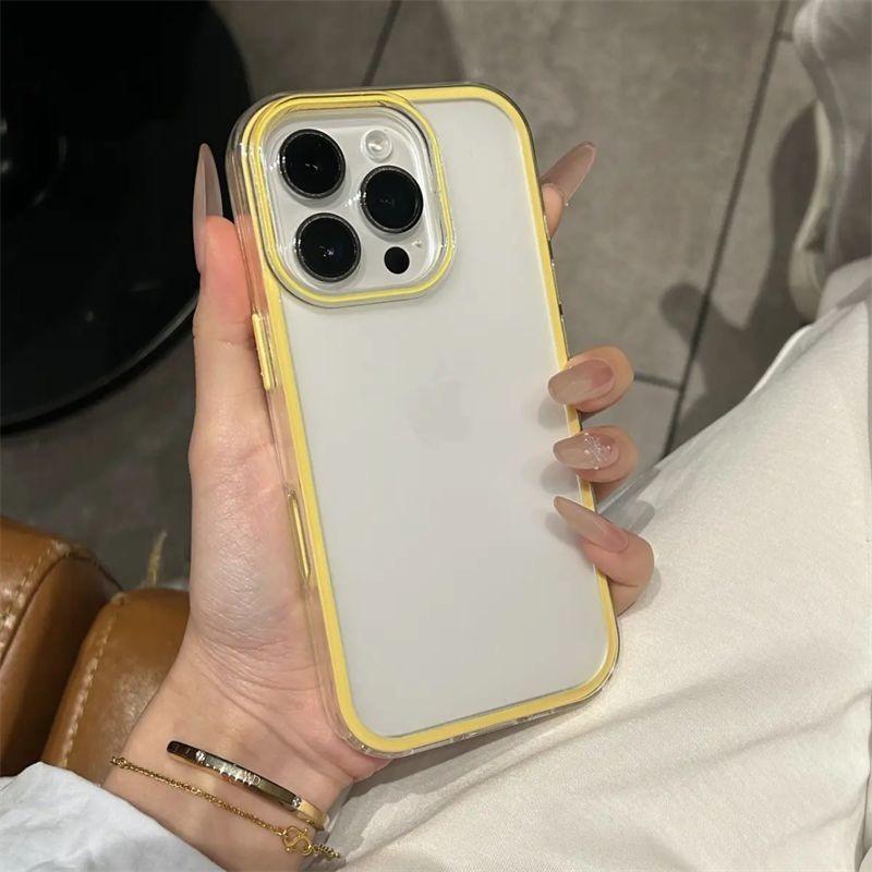 

Candy Double Color Frosted Phone Case for iPhone 16 15 14 13 Pro Max 16 15 Plus 11 12 Matte Shockproof Ultra Slim Cover iPhone 13
