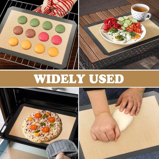 Yousheng 0.4mm Silicone Baking Mat with Fiberglass Non-Stick Oven Liner Heat Resistant Reusable Pad for Baking Cookies Pastries Dishwasher Safe Tool