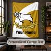 Personalisierte Wandtapisserie, Derby County Benutzerdefinierter Text, Weiches Stoff-Wandbild Für Innenraumdekoration