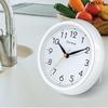Formia Bath Clock, Waterproof, Large Display, Suitable for Bathrooms and Kitchens, Wall Clock, Tabletop Clock, Analog, Towel Hanger, White, HWP-001S-W