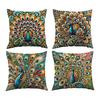 Boho Peacock Cushion Cover Colorful Peacock Throw Pillow Cover Decorative Cushion Case for Sofa Living Room Bedroom Home Decor