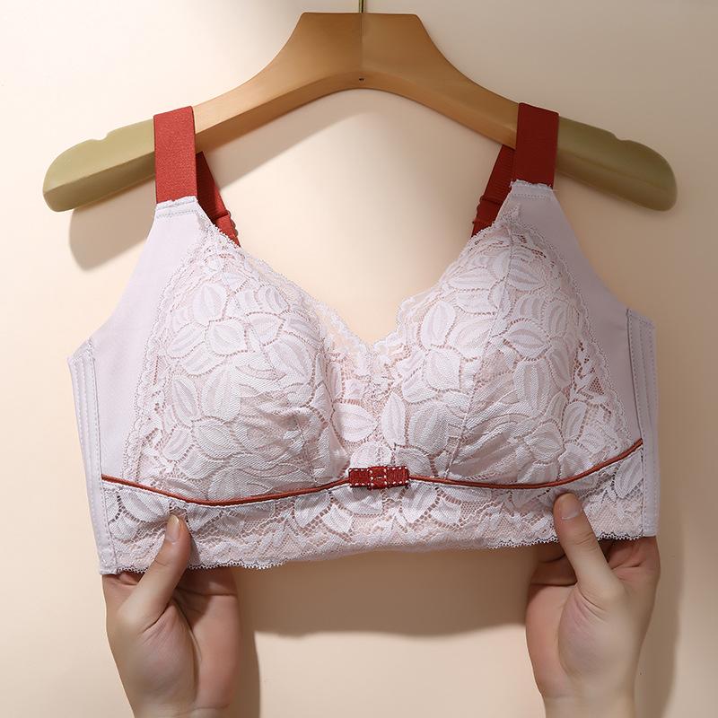 

мода Двойная грудь нижнее белье женское большой размер без стального кольца толстый ММ тонкий собранный антипровисание 80 розовый