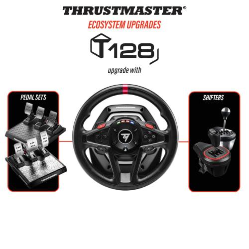 Controler de direcție trustmaster t128 cu feedback de forță cu set de pedale magnetice, playstation 5, playstation 4, pc
