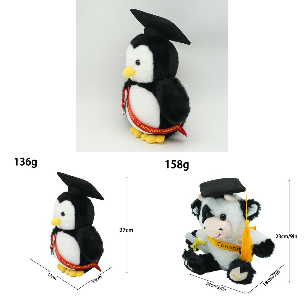 Penguin Cow Doctor Plush Toy With Pp Cotton For Graduation Gifts And Kids