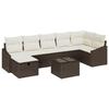 VidaXL Ensemble de canapé de jardin 8 pièces avec coussins Marron en Poly Rotin 3360639