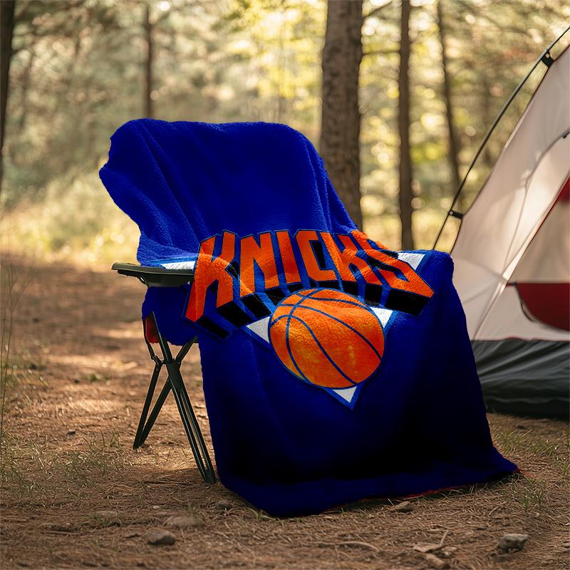 1 Stück New York Knicks Thema Decke - Digitaldruck, Polyester, Gemütlich für alle Jahreszeiten, Perfekt für draußen und Reisen