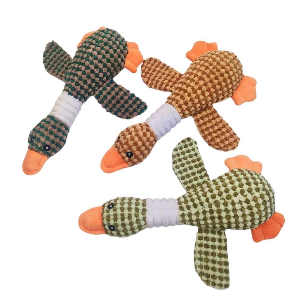 Interactive Sounding Goose Dog Rope Toy for Teething and Dental Cleaning