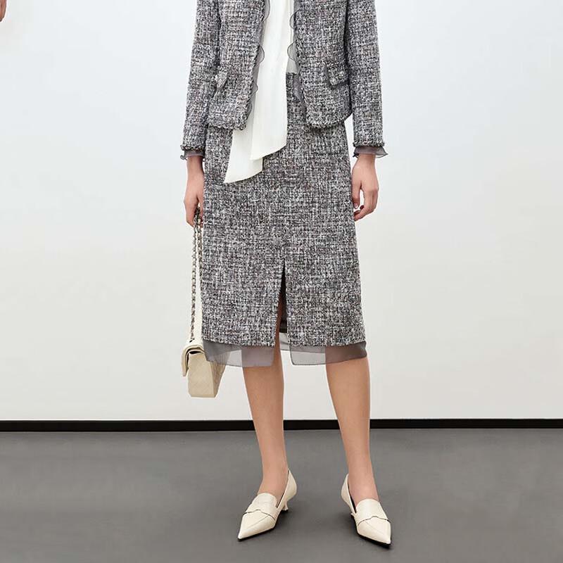 

JESSIE Vintage Style Split Hem Commuter Skirt L