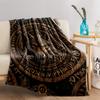 Wolf Design blanket with Rune Symbols and Mystic Pattern Style blanket, suitable for use in the bedroom, living room, on the sofa