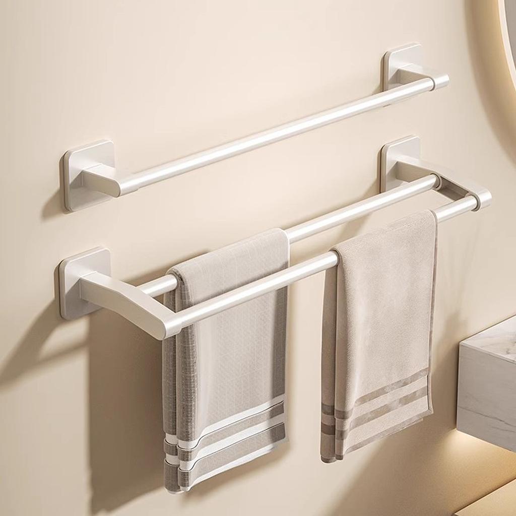 Wall Mounted Towel Rack Bathroom Storage Rack No Drilling Bathroom Horizontal Bar Towel Rack Kitchen Bathroom Accessories