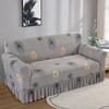 High Elastic Sofa Slipcover with Skirt Stretch Easy Fitted Armchair Sofa Covers 1/2/3/4-Seater Couch Slipcovers for Living Room