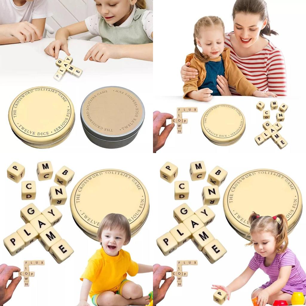 Engaging Crossword Solitaire Game In Elegant Silver And Gold Boxes For Family Fun