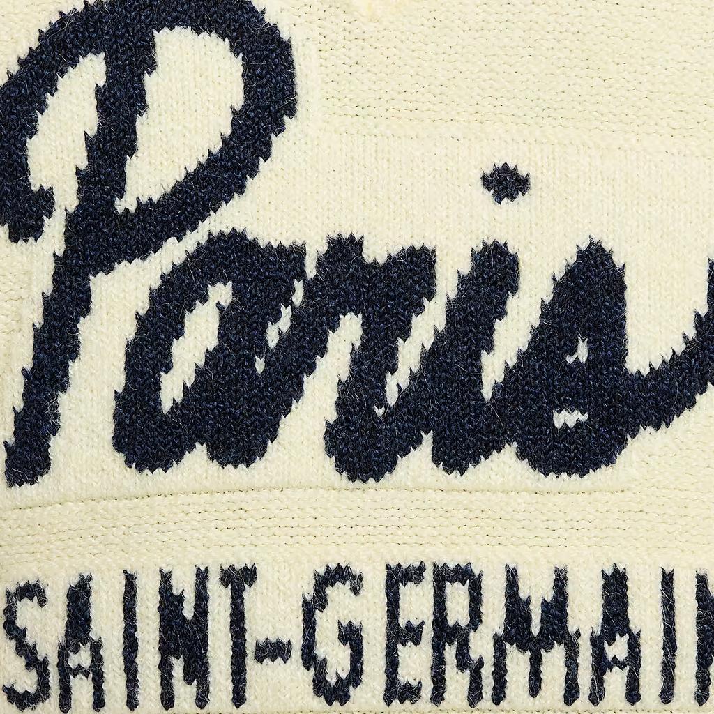 Nike Paris Saint-Germain Tech Pack Series Football Pullover V-Neck Long Sleeve Knit Top Men Tops Snow-White FQ7801-744