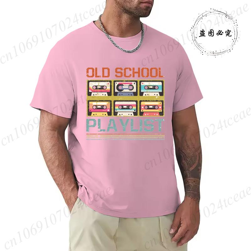 Summer Casual Tshirt Cassette Tape Music 80s Retro Old School Playlist T-shirt Fashion Fitness Tops Tshirt Hip Hop Streetwear