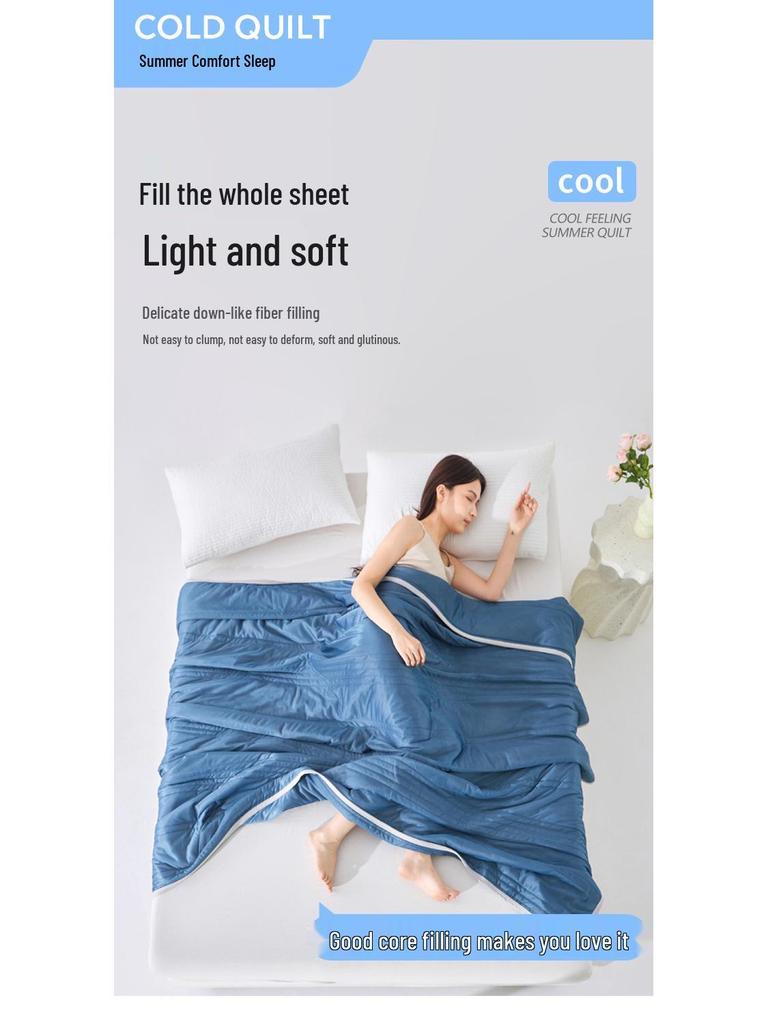 Class A Cool Silk Summer Quilt - Super Soft, Machine Washable Air Conditioning Blanket