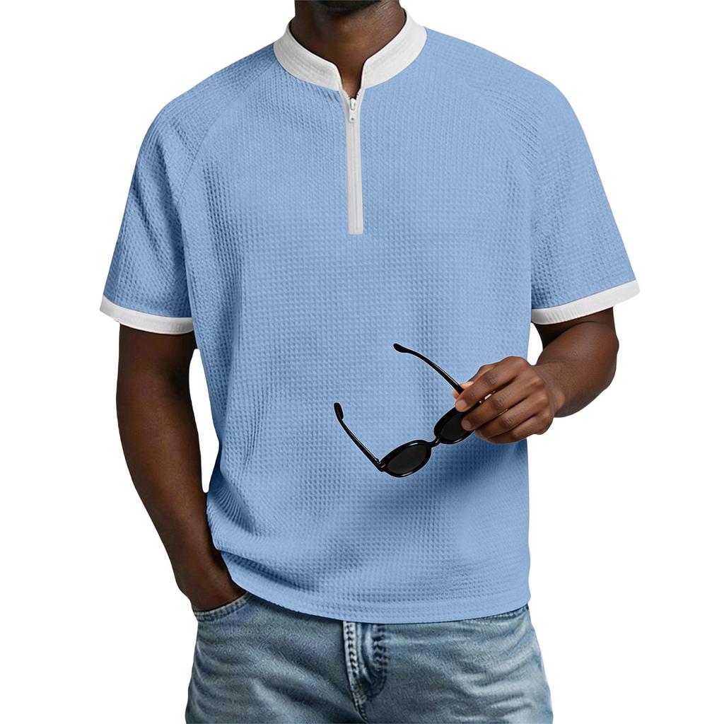 Men's Short-sleeved Shirt With Vertical Collar Colors Casual Sports Men's T-shirt