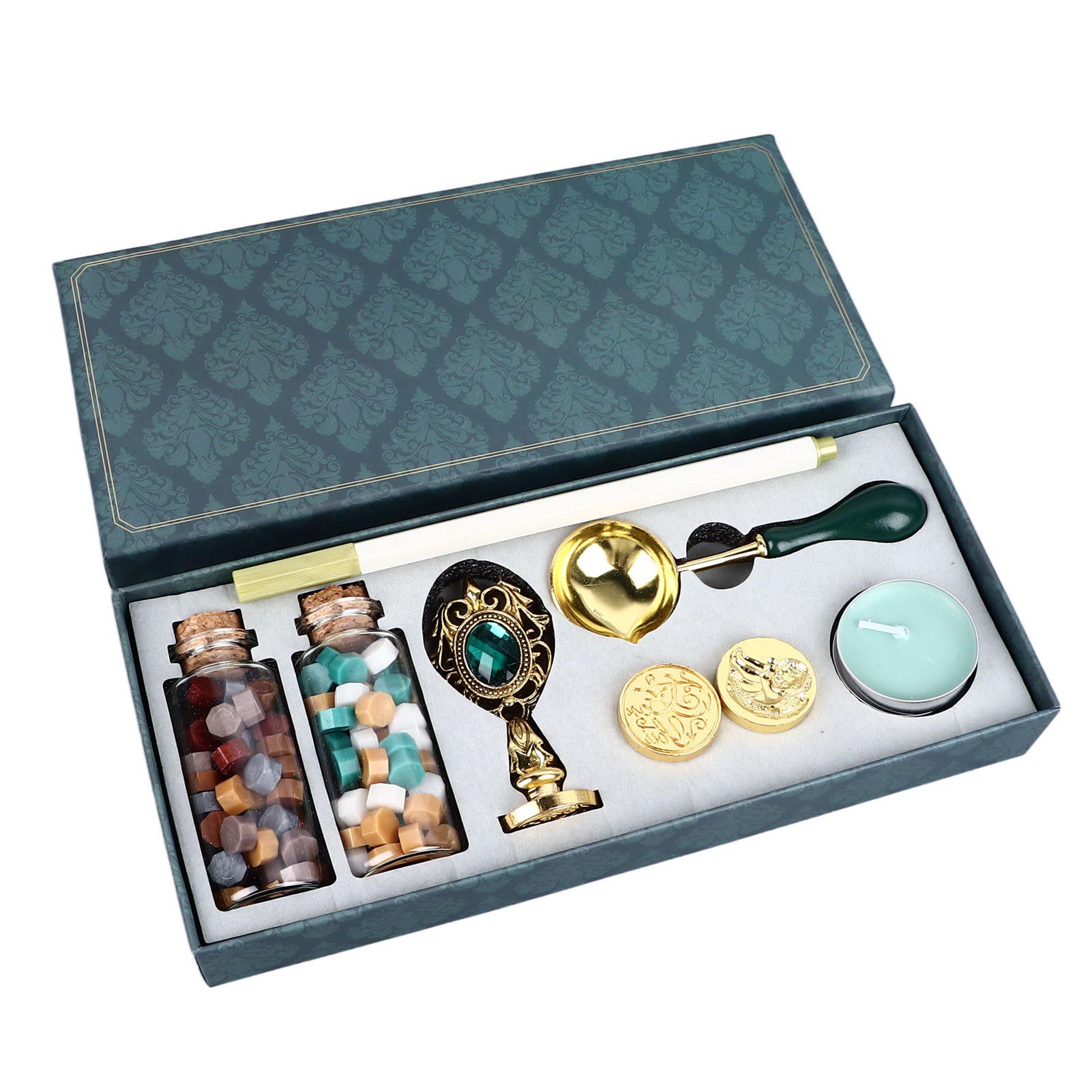 

Сургучная печать в ретро-стиле со съемной ручкой, резным узором, простая в использовании, набор для сургучной печати с