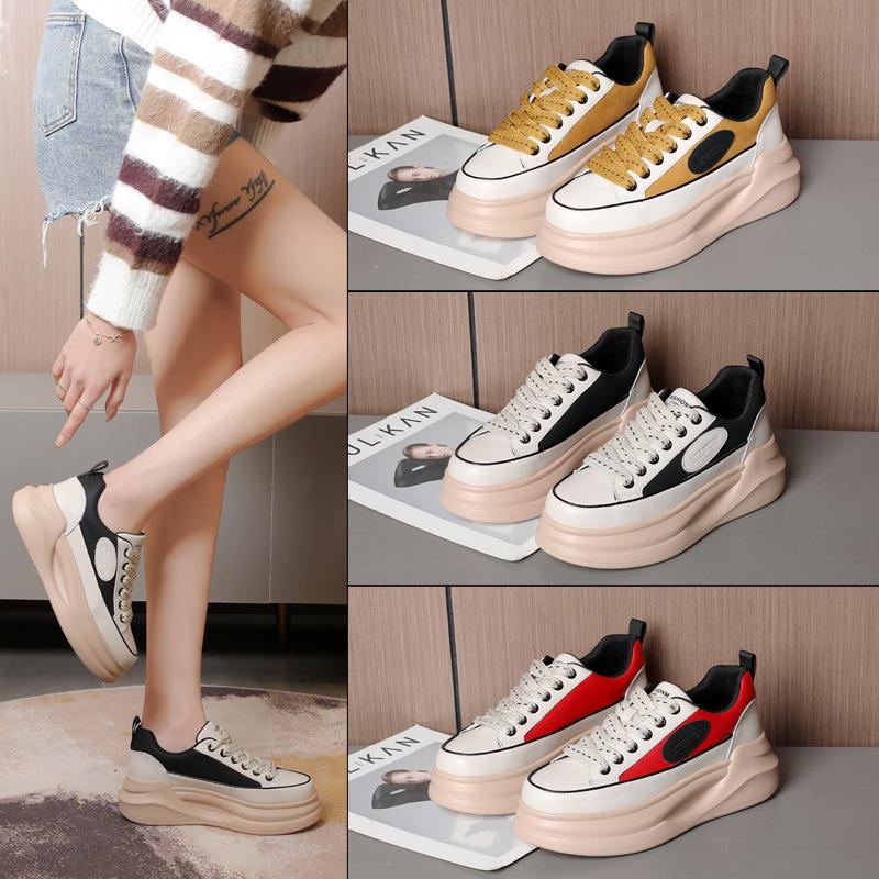 

Маленькие белые туфли, женские весенние новые трендовые модные туфли на плоской подошве с блокировкой цветов, туфли на толстой подошве, повседневная спортивная обувь