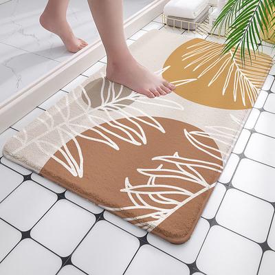 Tapis de sol de toilette domestique Tapis de salle de bain Tapis antidérapant absorbant Tapis de porte de toilette de chambre Tapis d'entrée Tapis