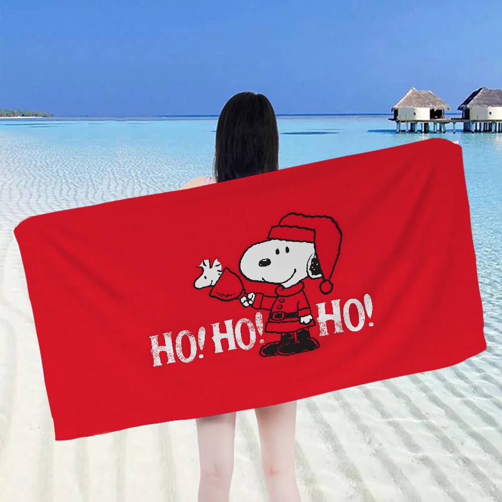 S-Snoopy Cartoon Microfiber Printed Beach Towel Mountain Climbing Yoga Beach Swimming Running Absorbent Soft Towel
