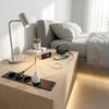 Recessed Power Strip 4 AC Outlets with Overload Protection Switch, Flush Mount Built-in Desktop Power Socket with Extension Cord