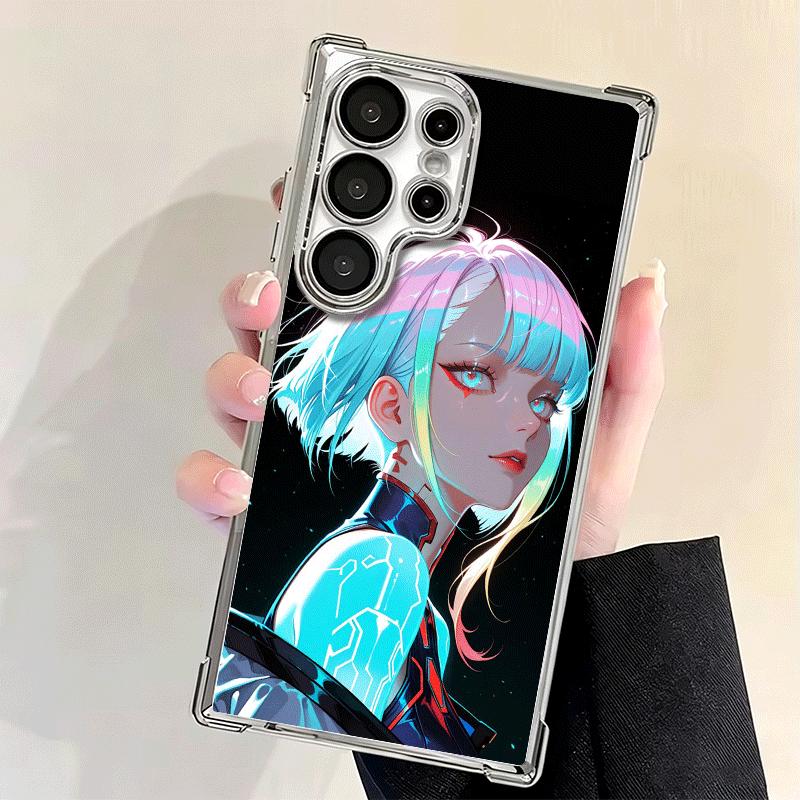 E-Edgerunners Anime Lucy Weiche Handyhülle Für Samsung Galaxy S26 Ultra S25 Edge S24 FE S23 Plus S22 S21 + S20 Galvanisiert Anti-Fall F