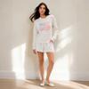 2026 Womens Vintage Loose Knit Sweater Casual Round Neck Long Sleeve Thick Warm Pullover White