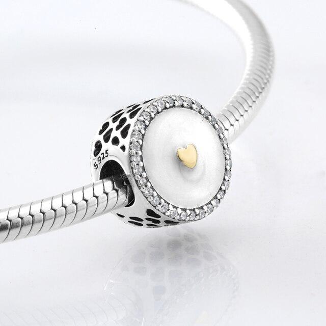 Perles fines en argent sterling 925 de forme ronde La famille est là où l'amour grandit Perles fines à faire soi-même adaptées aux bracelets à breloques originaux Fabrication de bijoux