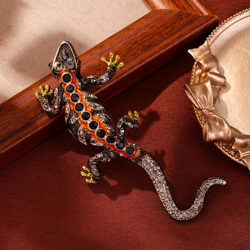 Винтажная эмалированная брошь-хамелеон, винтажная, высококачественная, в стиле легкой роскоши, в виде ящерицы 4,5*10CM