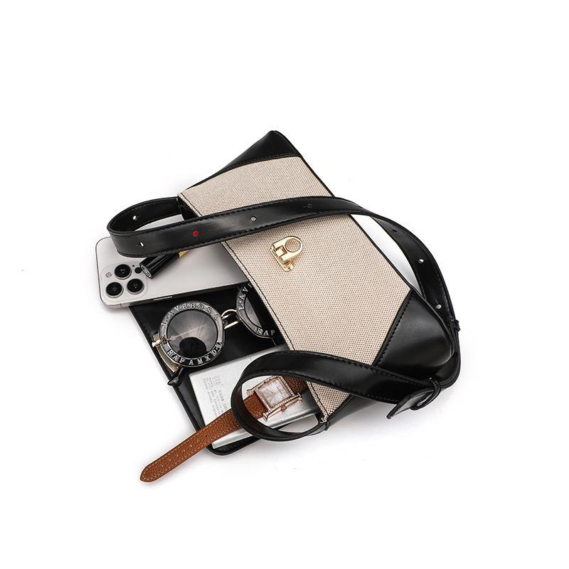 1Pc Underarm Bag Niche Bag New Contrasting Color Casual Commuting Versatile Retro Shoulder Messenger Bag