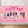 Taylor Birthday Decorations, Popular Singer Era Birthday Backdrop- Happy Birth-TAY Backdrop Sign, Birthday Poster Background