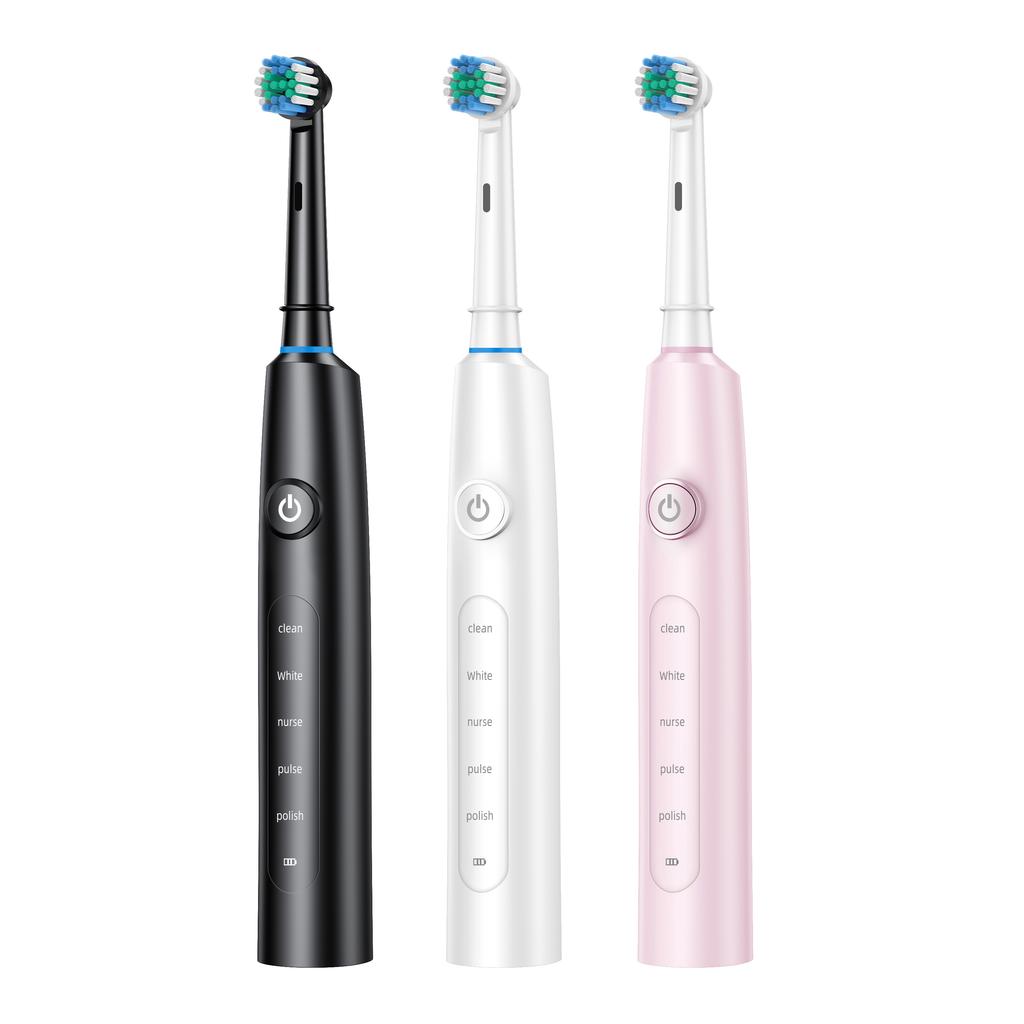 New Electric Toothbrush Rotary Rechargeable Electric Toothbrush for Adults Rotating Electric Toothbrushes with 8 Soft Brush Heads