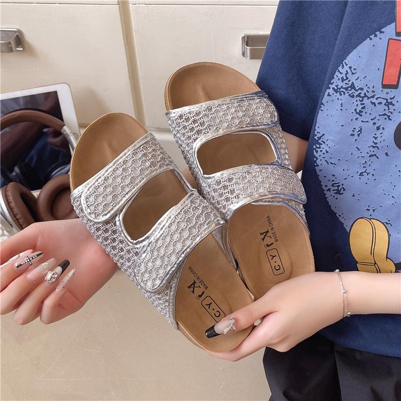 

Fashion Womens Shoes Sandals Platform Wedge Women Summer Mesh Beach Elatic Band Sport Casual Open Toe Wedges Fit Flops Sandals for Women 35 серебряный