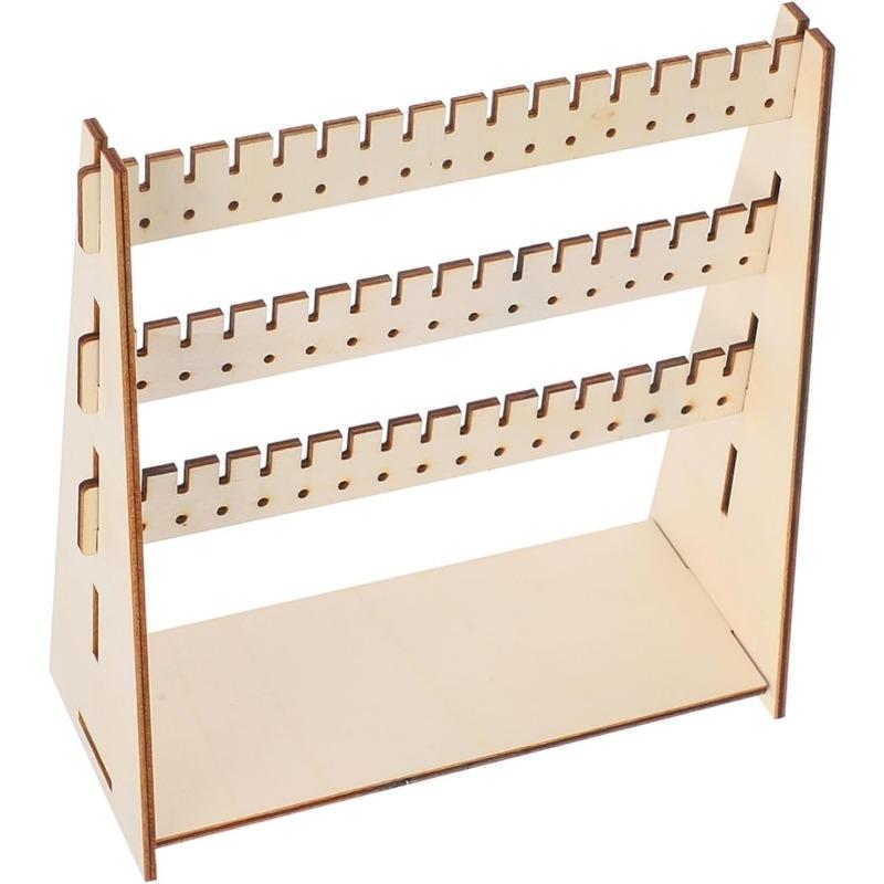 

Tiered Wooden Jewelry Display Stand Holder Necklace Earring Organizer Rack Rustic Wood Jewelry Organizer Stand Display