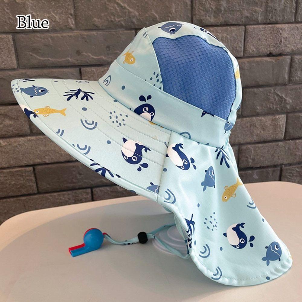 With Whistle Sun Cap UV Protection Panama Hat Outdoor Kids Bucket Hat  Infant Girls Boys