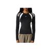 Nike Sportswear Color Block Logo Slim Fit Long Sleeve T-Shirt Women Tops Black DM6081-010