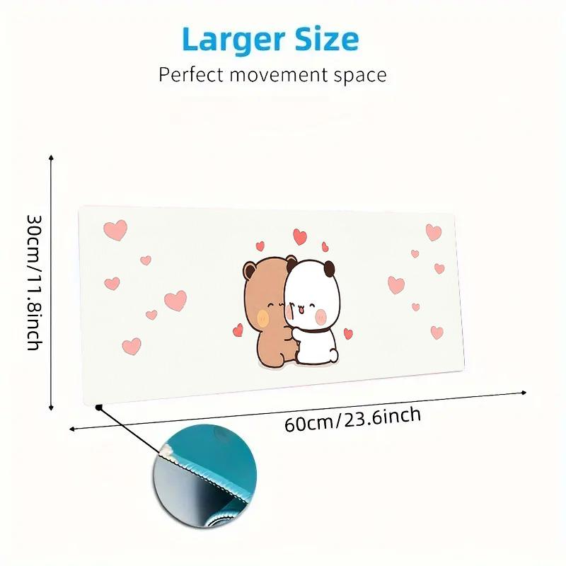 PandaBear Love Lace Solid Color Mouse Pad Large Gaming Table Cushion Non-slip Laptop Tablet Big Mousepad XXL Mat Mini PC Playmat With Lock edge