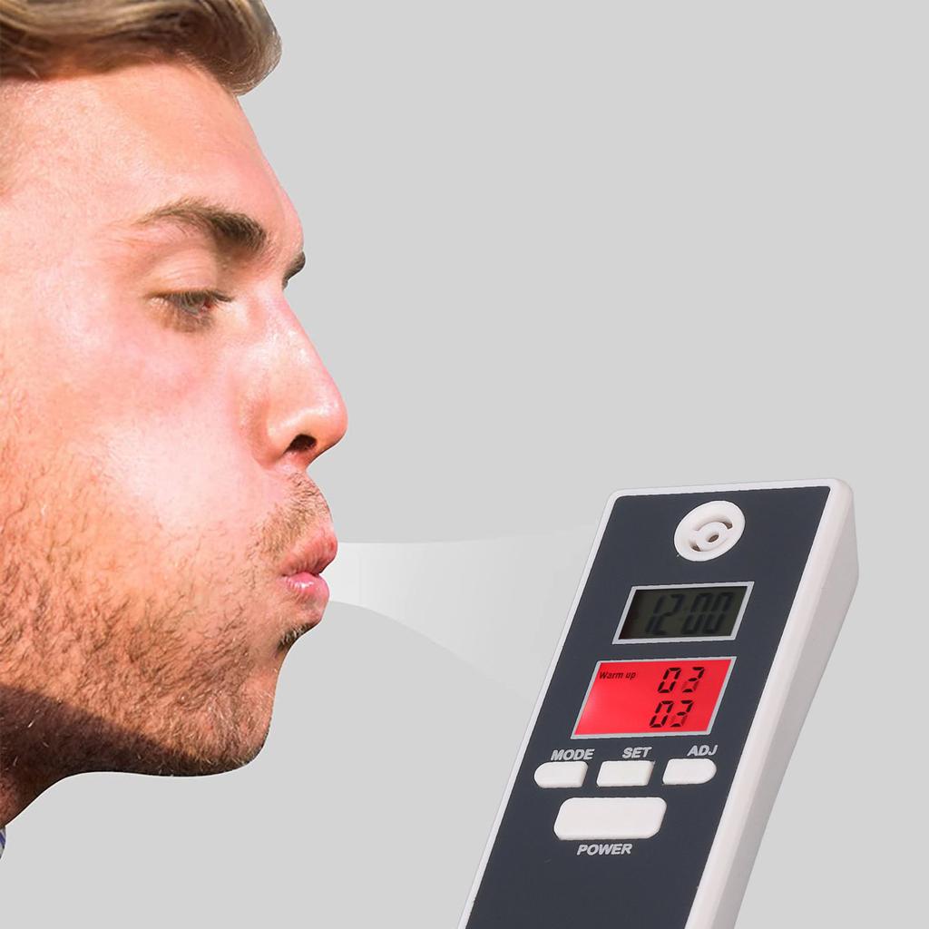 Breath Tester Digital Drunk Meter Dual LCD Display with Audio Alarm for Safety Testing