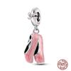 Charms Beads 925 Sterling Copper Pink Butterfly Luminous Firefly Chameleon Heart Charm Fit Original Bracelet DIY Holiday Zircon