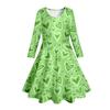 Girls' 3D Shamrock Dress Long Sleeve Summer Spring Vacation Daily Holiday Princess Beautiful Sweet Kids 4-12 Years Casual Dress A Line Dress