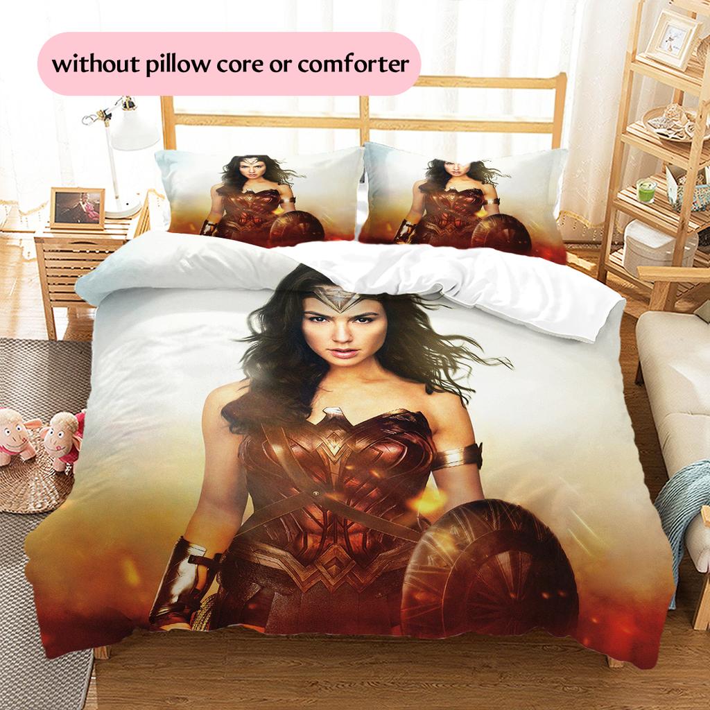 Wonder Woman Hero Bedding Set Duvet Cover Pillowcase No Filler, Soft Home Bedroom Decor, Perfect Gift for Fans.chl