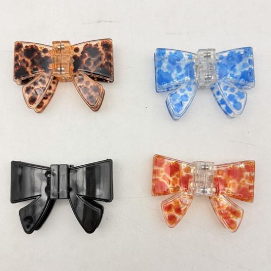 1/4Pcs Hair Clips for Women, Imitation Acetate Plate Hair Claw with Strong Spring Clamp, 3D Bow Design Magnetic Hair Clip for Daily Wear