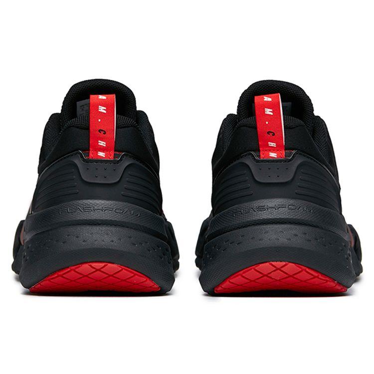 Anta Comfortable Shock Absorbing Non-Slip Wear-Resistant Breathable Lightweight Low-Top Training Shoes Men sneaker Black Red 112217785-8