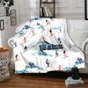 Skiing Adventure On Snowy Peaks With Skiers Multipurpose Personalized Text Comfortable Versatile For Sofa Couch Office Bed Picnics Ideal For All