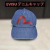 [USED] Rare EVISU Denim Cap with Red Embroidery and a Red Seagull Design