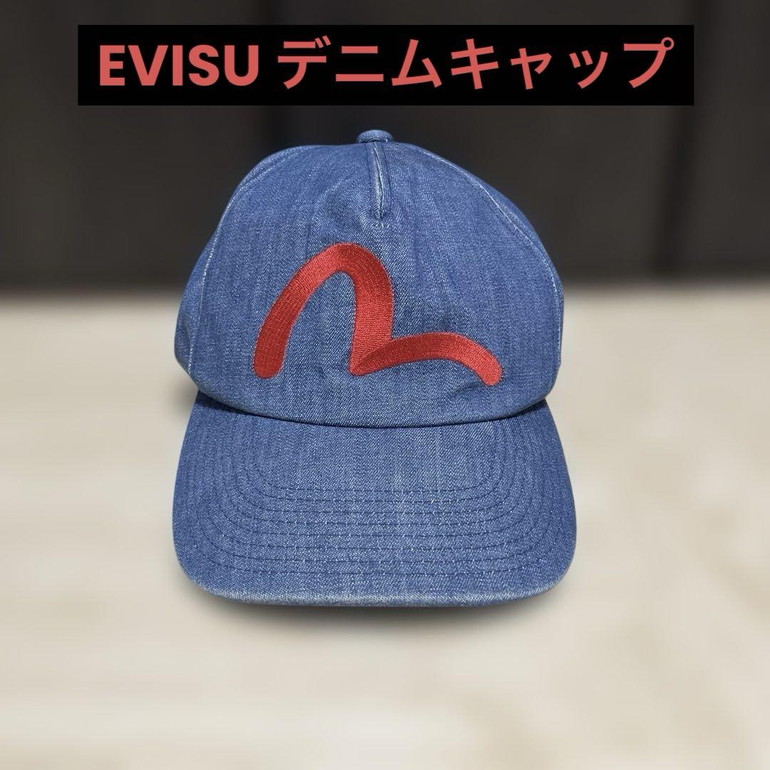 

[Б/У] Редкая джинсовая кепка EVISU с красной вышивкой и красным дизайном чайки