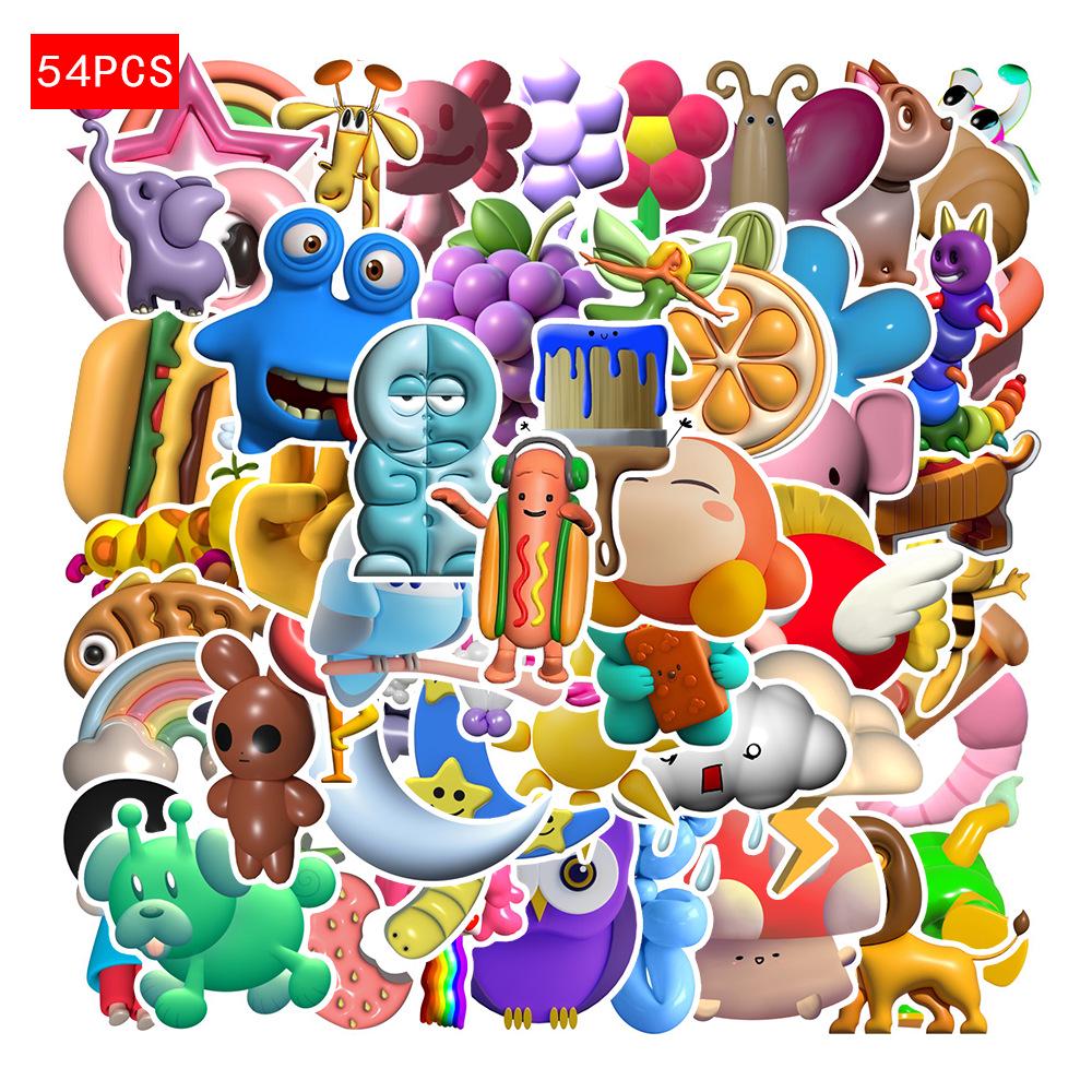 

54 Sheets of Cute 3D Pet Stickers: Waterproof, Non-repeating, Decorative for DIY Projects