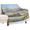 New A Train Moving Through Wild West Naive Painting Throw Blanket Halloween Thermal Bed Fashionable Blankets For Sofas Blankets